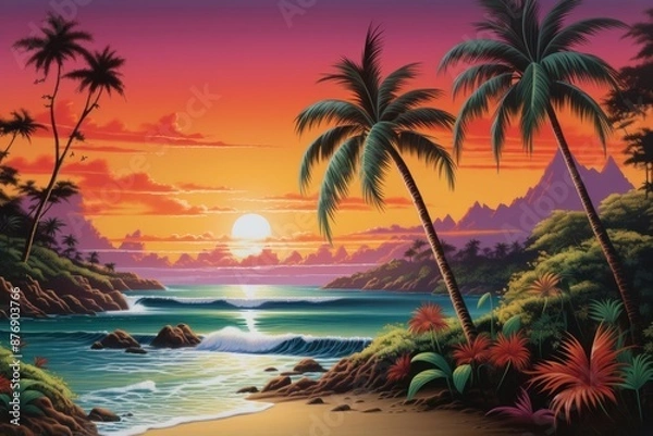 Fototapeta Tropical landscape outdoors tropics.