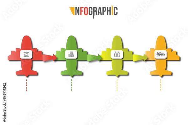 Obraz Infographic Timeline Airplane 3