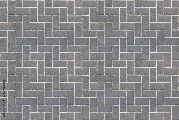 Fototapeta Outdoor slate tile flooring. Seamless texture pattern. Can be used as a texture for architectural rendering.