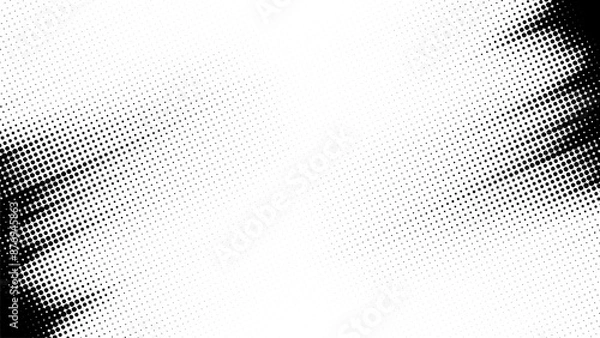 Fototapeta Abstract vector halftone tilted background with grainy stripes. Dotted texture and trendy halftone tonal gradation effect.