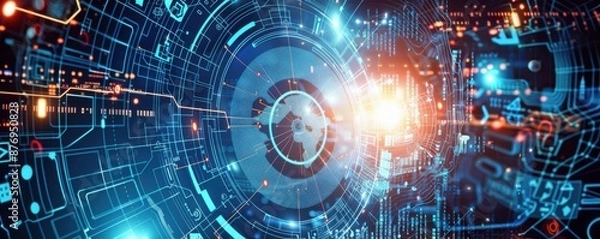 Fototapeta Digital Transformation: Technological Gadgets Shaping Financial Graph for Innovation and Economic Impact