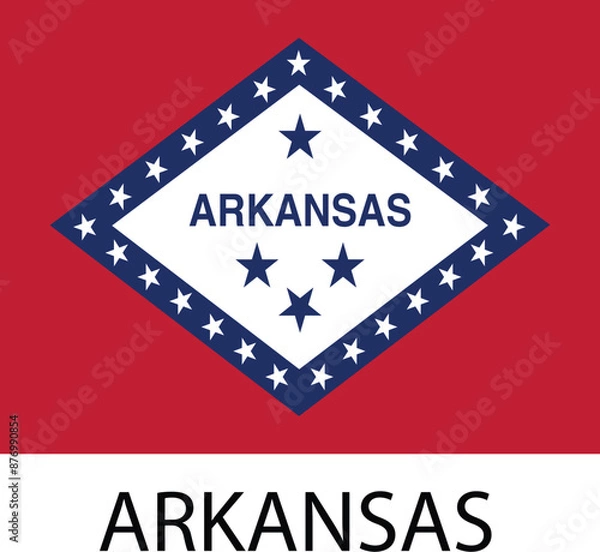 Fototapeta Arkansas Flag, United States Flag, Vector image, Editable design, shape, Illustrator file