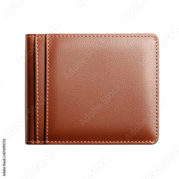 Obraz brown leather wallet with multiple card slots, ideal for stylish and practical use. Perfect for organizing credit cards and cash. isolated on white background. 