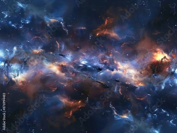 Fototapeta Space scene with stars and nebulas