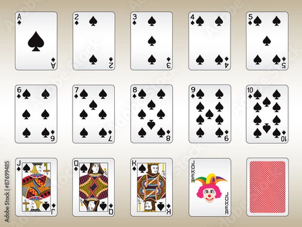 Fototapeta Spades Playing Cards Set