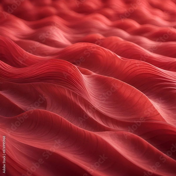 Fototapeta Smooth red waved texture