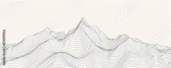 Fototapeta Abstract Mountain Range Drawing