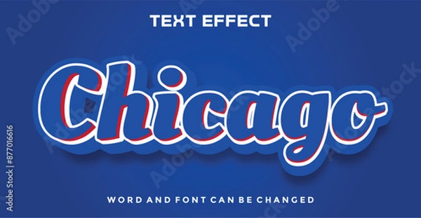Fototapeta Chicago editable text effect