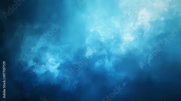 Fototapeta Abstract blue and white smoky texture creating a serene and calming atmosphere.