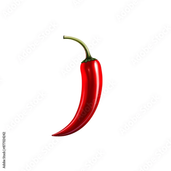 Fototapeta A red chili pepper is shown in a white background