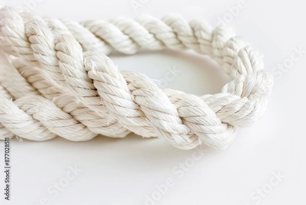 Fototapeta Close-up of rope on white surface