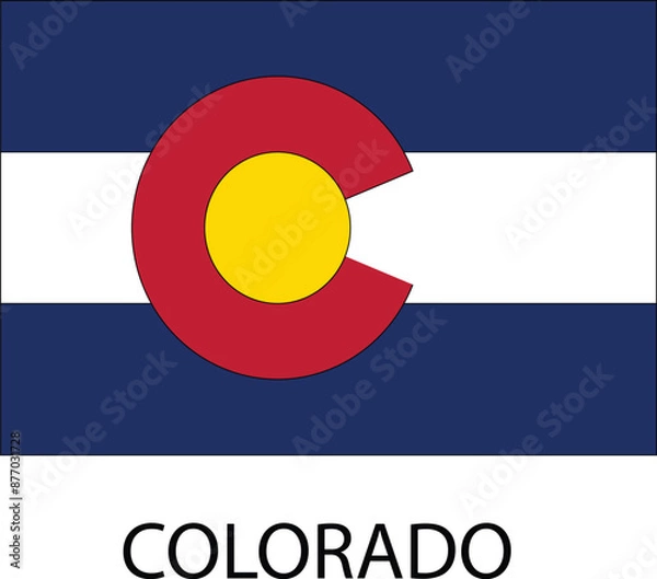 Fototapeta Colorado Flag, United States Flags, Vector Image, Color Book design