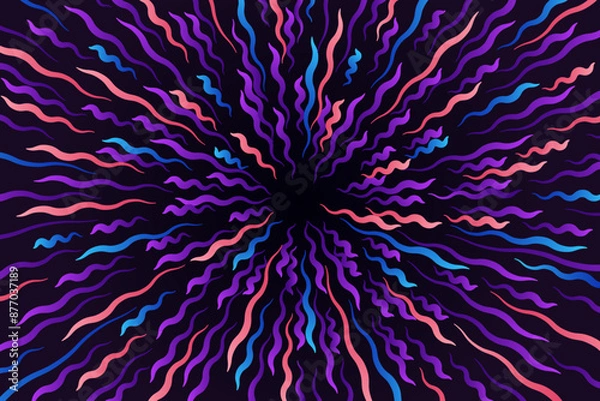 Obraz Abstract futuristic radial circular wavy colorful lines flow explosion concept, starburst dynamic multicolored lines, speed geometric background