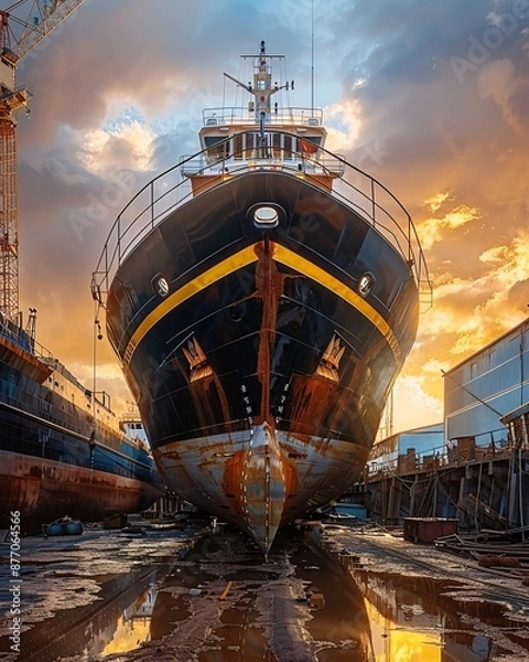 Obraz cargo ship undergoing repairs 