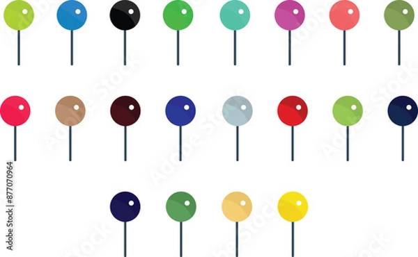 Fototapeta Location and Map Pin Icon Set Vector Design