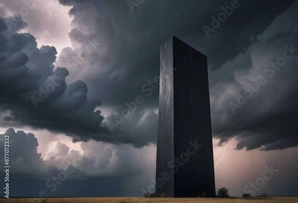 Obraz black tower in the cloudy weather