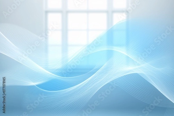 Obraz Blue waves of fresh clean air in the apartment. Fresh scent and air filtration effect