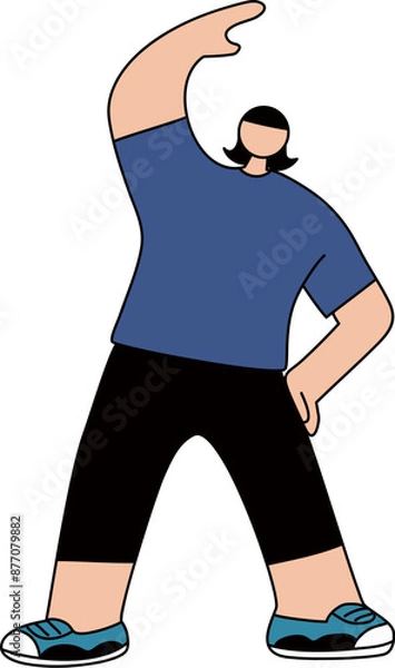 Fototapeta 体操をする女性のベクター線画