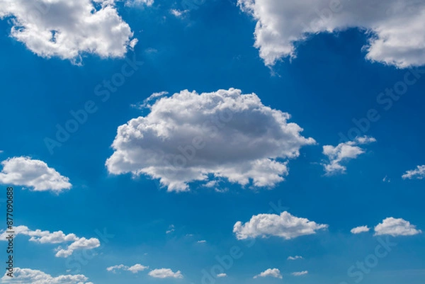 Fototapeta Beautiful blue sky with clouds. Space for advertising. Horizontal.