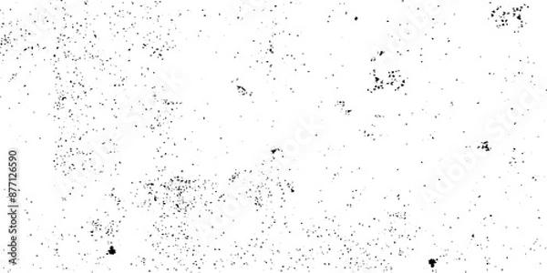 Fototapeta Chaotic black star bokeh on a isolated white background. falling blurry bokeh snow overlay, starry sky. black spots on transparent background.  Vector design elements, illustration