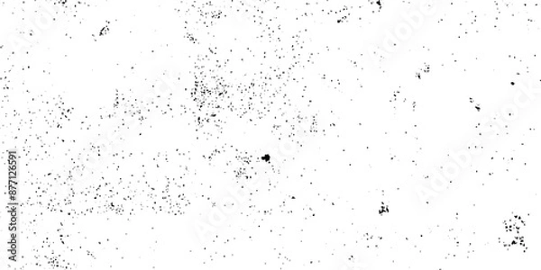 Fototapeta Chaotic black star bokeh on a isolated white background. falling blurry bokeh snow overlay, starry sky. black spots on transparent background.  Vector design elements, illustration