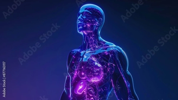 Fototapeta The human body is a complex system of organs and tissues that work together to maintain life. 