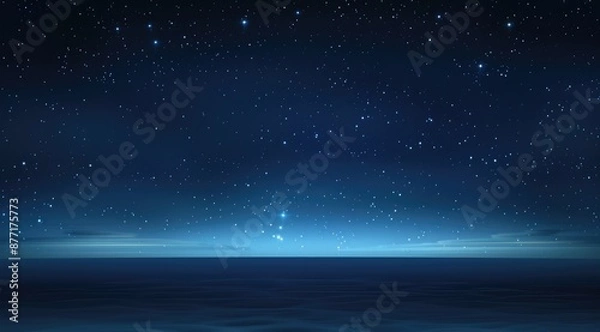 Fototapeta An empty space floor with a view of the earth from space at night, the sky is dark blue with stars and there are no clouds.