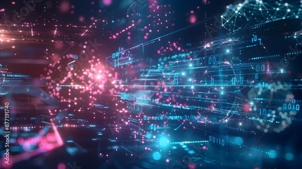 Fototapeta Quantum Algorithms Visualized as Floating Mathematical Equations for Conceptual Computing Solutions