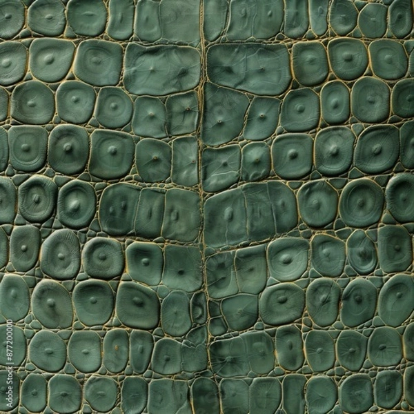 Fototapeta 緑の模様のワニ革生地のテクスチャ背景