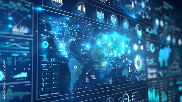Obraz Vigilant Security Monitoring Through Advanced SIEM Technology with Real-Time Threat Alerts and Visual Dashboards