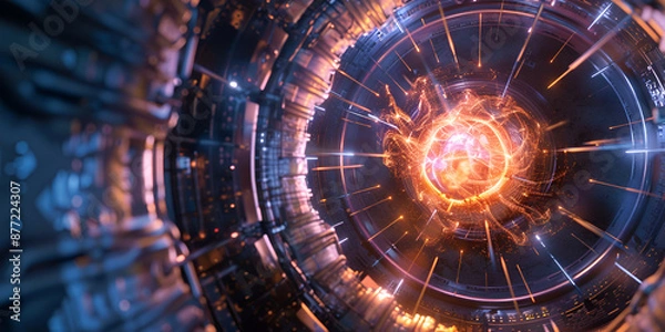 Fototapeta "Particle Collider Concept - Advanced Physics Research | High-Energy Particles in Collider - Scientific Innovation"

