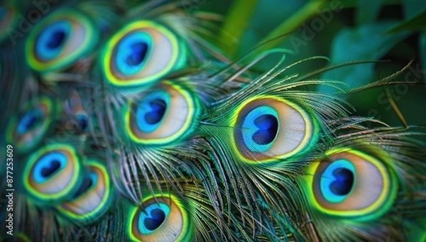Fototapeta Peacock Feathers Close-Up