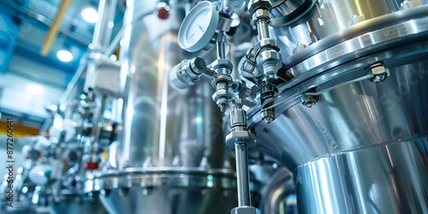 Fototapeta "Industrial Machinery in Modern Factory - Advanced Manufacturing | High-Tech Production Line - Precision Industrial Equipment"

