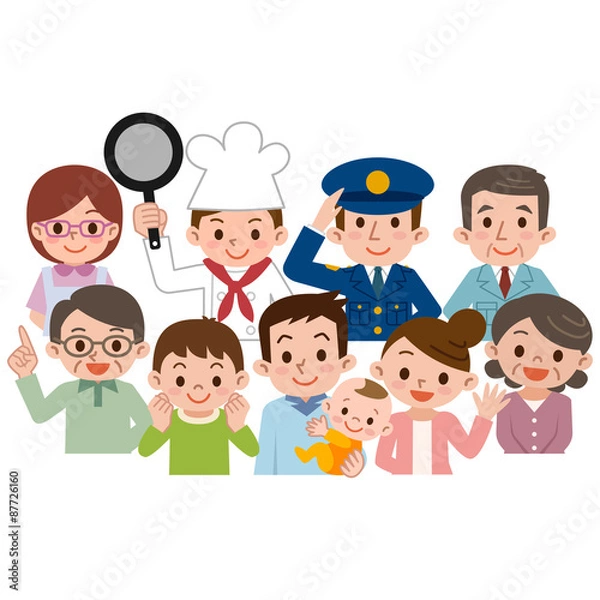 Fototapeta 地域の人々 市民　住民　住人　集合　集まり