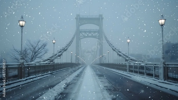 Fototapeta 
bridge, snow, winter, white, cold, frozen, ice, serene, peaceful, covered, flakes, frost, chilly, scenic, tranquil, snowflakes, blanket, crisp, glistening, icy, powder, snowy, frosty, wonderland