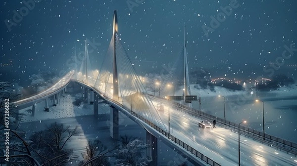 Obraz 
bridge, snow, winter, white, cold, frozen, ice, serene, peaceful, covered, flakes, frost, chilly, scenic, tranquil, snowflakes, blanket, crisp, glistening, icy, powder, snowy, frosty, wonderland