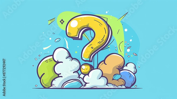 Obraz question mark vector cartoon illustration