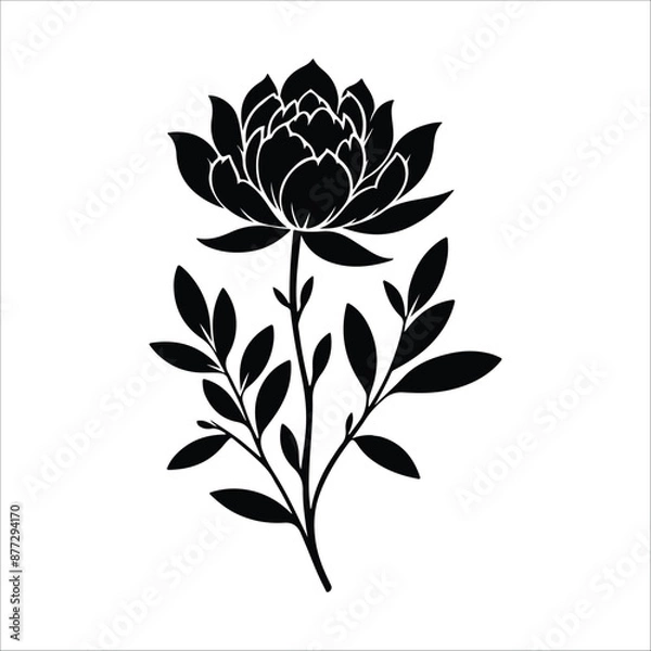 Obraz flower silhouette vector art