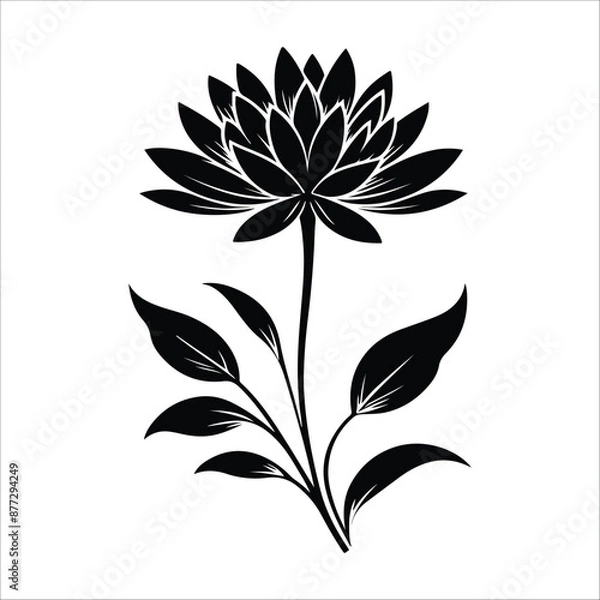 Obraz flower silhouette vector art