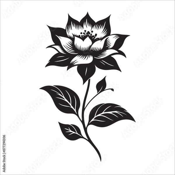 Obraz flower silhouette vector art