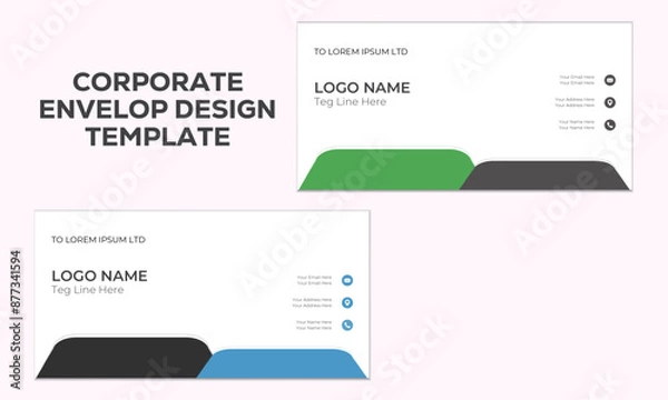 Fototapeta Creative Modern minimal name envelop and letterhead templates designs 