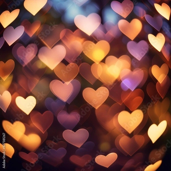 Obraz abstract heart bokeh background