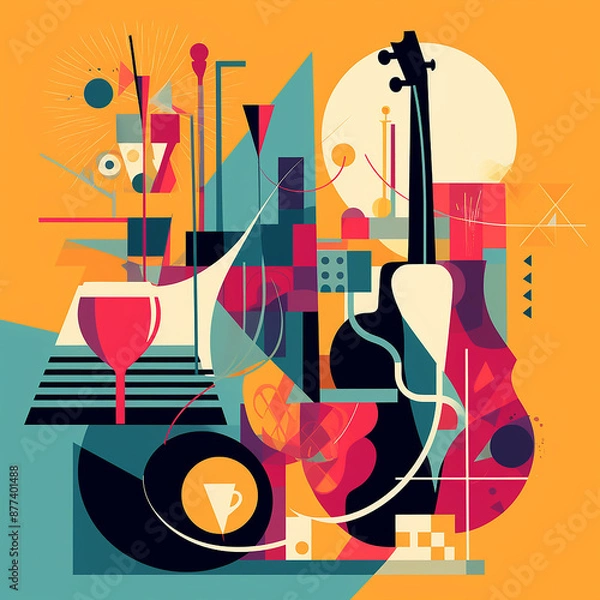 Fototapeta illustration of an background with wine