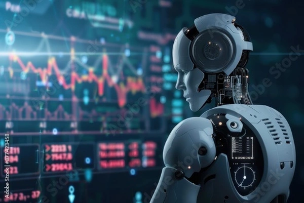 Fototapeta ai statistics and analytics background copy space