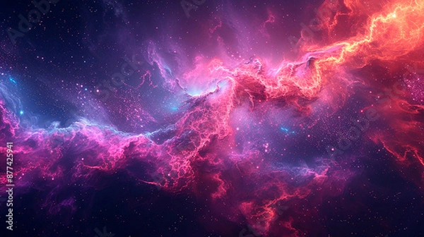 Fototapeta Fascinating spirit cosmic nebula in bright colors, ideal abstract background for wallpapers.