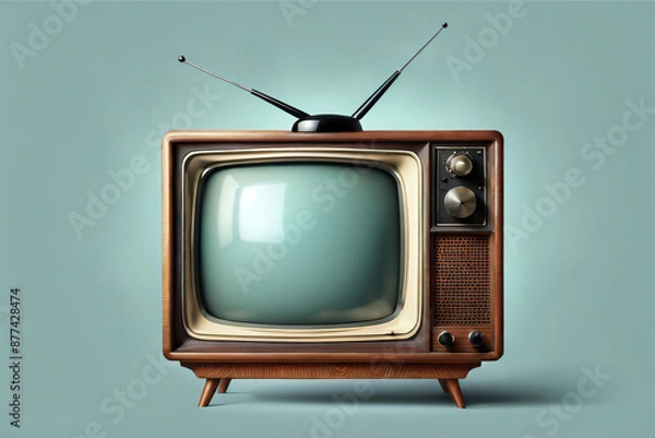 Obraz TV im Retro Sti mit Werbefläche