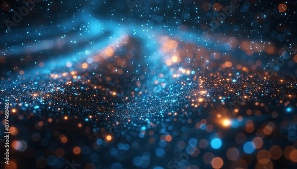 Fototapeta Sparkling Abstract Background with Blue and Orange