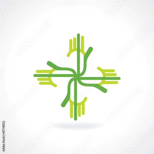 Fototapeta hand teamwork vector illustration 