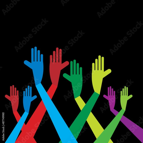 Fototapeta standing hands idea vector illustration 