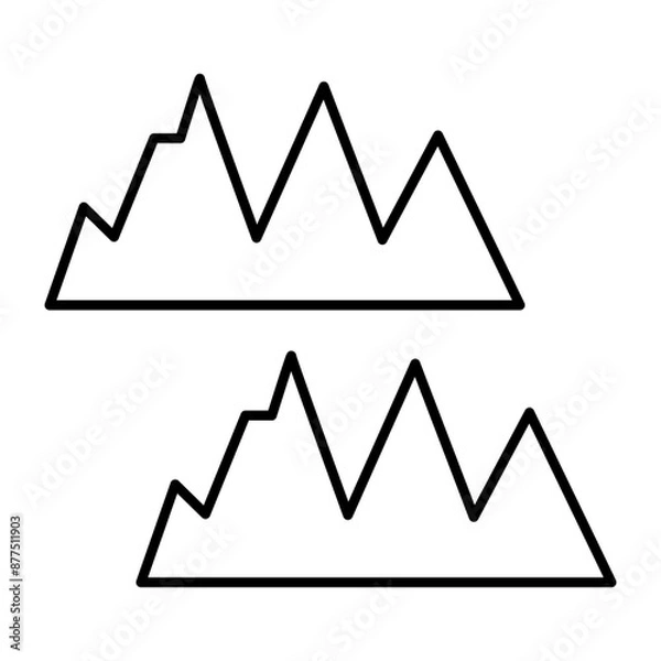 Fototapeta Mountains Vector Line Icon